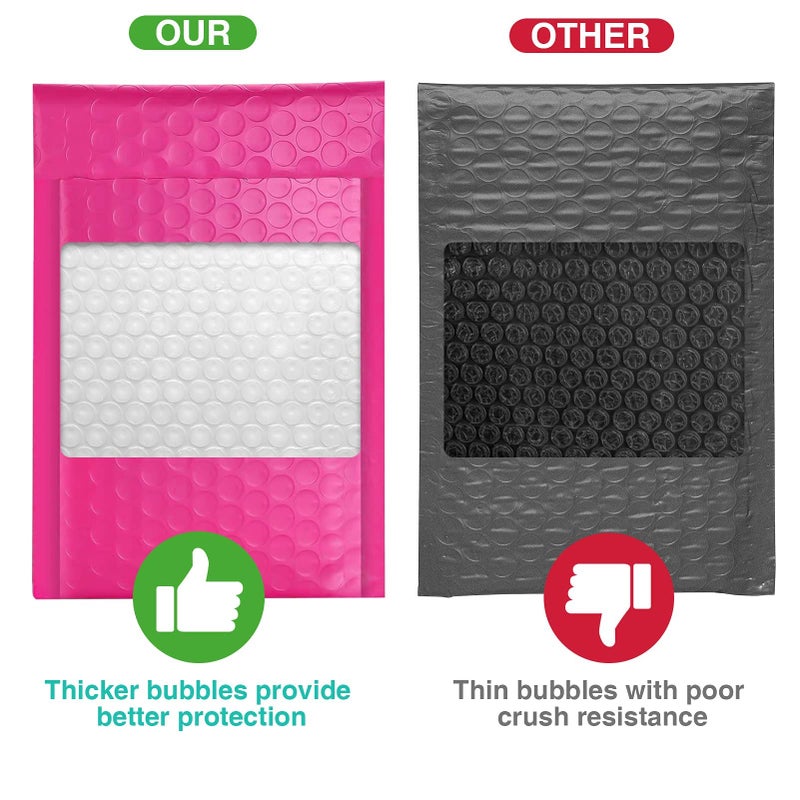 Metronic Bubble Mailer 4x8 Inch 50 Pack Pink Bubble Mailers Waterproof Padded Envelopes Self Seal Adhesion Padded Envelopes Cushioning for Jewelry Usable Size 4x7 - Image 5